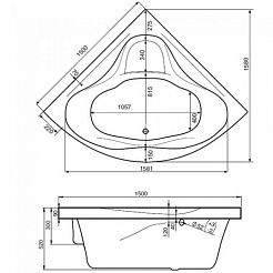 Santek Акриловая ванна Сан-Паулу 150 – фотография-5
