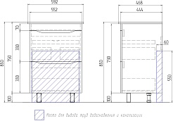 Vigo Тумба с раковиной Grani 600-0-2 белая/дуб сонома – фотография-12