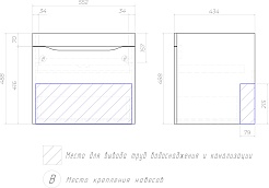 Vigo Тумба под раковину Grani 600-0-1 подвесная белая/дуб золотой – фотография-7
