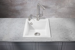 Milacio Мойка кухонная Murcia 42 Cuarzo белая – фотография-3