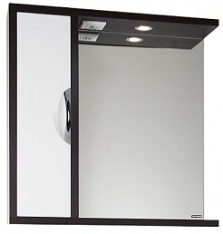 Водолей Зеркальный шкаф "Габи 75" L белый/венге – фотография-1