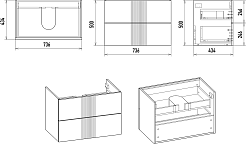 Brevita Мебель для ванной Vega 80 подвесная зеленая/золото – фотография-15