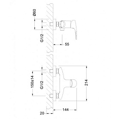 Lemark Смеситель Linara LM0403C для душа – фотография-2