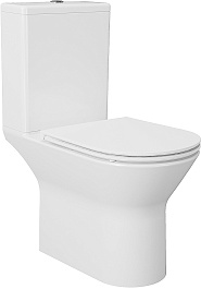 Azario Унитаз-компакт Dante AZ-93589 безободковый с бачком с сиденьем микролифт белый – фотография-1