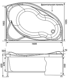 Aquanet Акриловая ванна Jamaica R – фотография-3