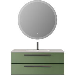 Cezares Тумба с раковиной Eco Cer-N 120 фисташковый софт CZR-8095-120 ручки чёрные – фотография-2