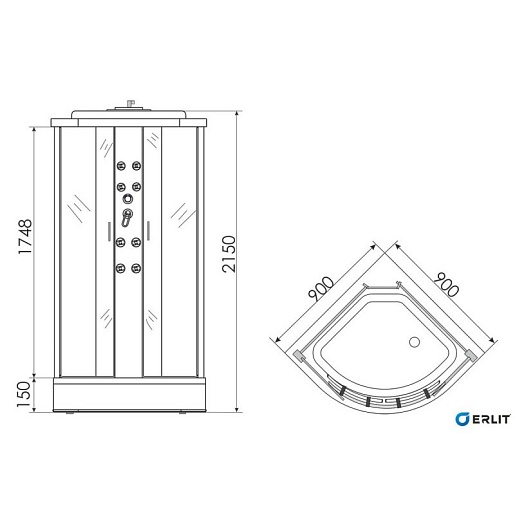 Erlit Душевая кабина ER3509PF-C4 – фотография-6