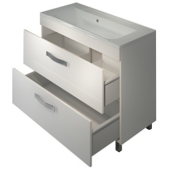 Какса-а Мебель для ванной Хилтон 100 напольная, белая – фотография-6