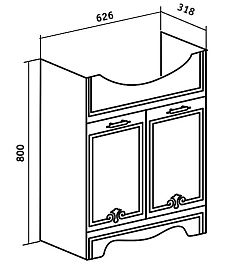 Runo Мебель для ванной Кантри 65 – фотография-6