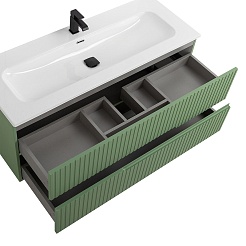 Cezares Тумба с раковиной Duet-N 120 подвесная CZR-8073-120 фисташковый софт – фотография-3