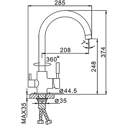 Frap Смеситель для кухни H52 F4352 хром – фотография-3