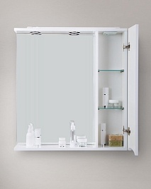 BelBagno Зеркало-шкаф MARINO-SPC-900/750-1A-BL-P-R Bianco Lucido – фотография-2
