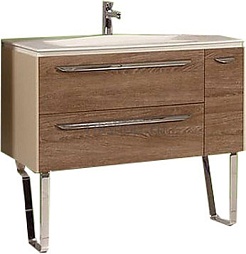 Акватон Тумба с раковиной "Блент 2Б 80" крем/дуб – фотография-1