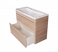 Style Line Мебель для ванной напольная Атлантика 80, Люкс ясень перламутр, PLUS – фотография-11