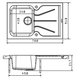 Florentina Мойка гранитная Гаттинара 780 с крылом жасмин – фотография-2