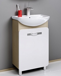 Aqwella Тумба с раковиной Вега 55 дуб сонома – фотография-1