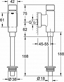 Grohe Смывное устройство для писсуаров Rondo 37339000 – фотография-3