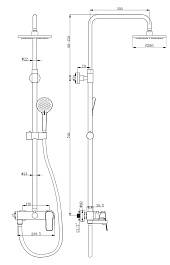Paini Система душевая Viva Style P4YO687D250F3D110 без термоcтата, поворотный излив, черный – фотография-3