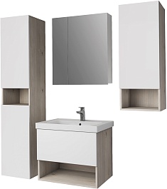 Dreja Мебель для ванной Perfecto 60 подвесная белая/дуб эврика – фотография-5