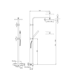Paini Система душевая Dax-R 84CR689TH2SQP1 с термостатом, хром (CR) – фотография-3
