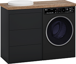 Brevita Тумба с раковиной Grafit 120 под стиральную машину графит/махагон – фотография-3