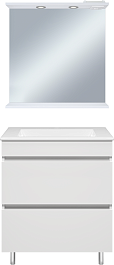 Misty Мебель для ванной Енисей 70 2 ящика белая – фотография-1