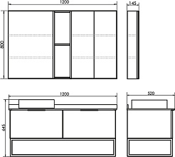 Comforty Мебель для ванной Порто 120 1 подвесная дуб дымчатый/серый графит – фотография-21