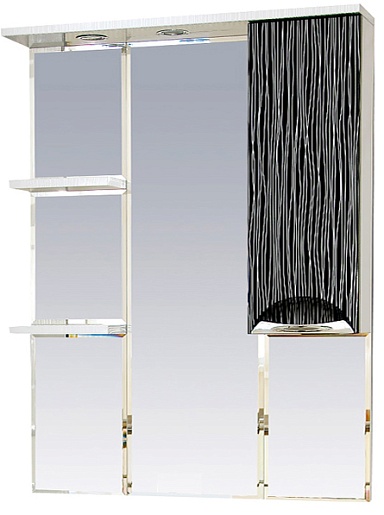 Misty Зеркальный шкаф Лорд 85 бело-черный R – фото-1