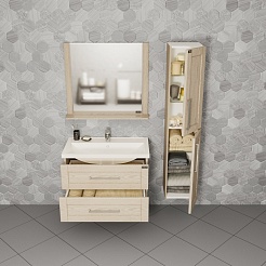 СанТа Мебель для ванной Венера 80 дуб бежевый – фотография-3