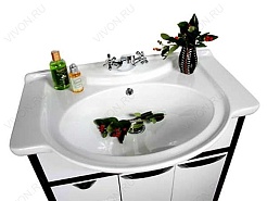 Водолей Тумба с раковиной Клаудия 75 белый/венге – фотография-2