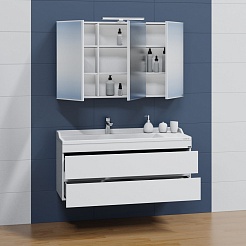 СанТа Мебель для ванной Марс 120 подвесная белая – фотография-2