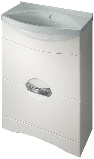 Какса-а Мебель для ванной Каприз 65 с ящиками белая – фотография-4