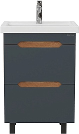 Onika Тумба с раковиной Айленд 50 графит/дуб крафт – фотография-1