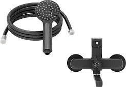 Aringa Смеситель для ванны и душа Рейн AR02003BL универсальный черный – фотография-2