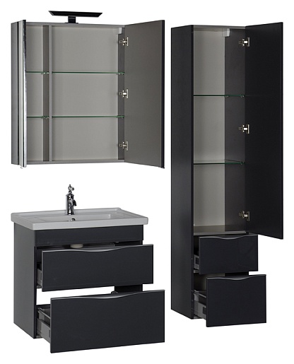 Aquanet Мебель для ванной "Эвора 70" серый антрацит – картинка-7
