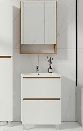 Viant Мебель для ванной Мальта 60 белая/дуб вотан – фотография-1