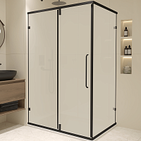 RGW Душевой уголок Classic CL-046B 100x80 профиль черный стекло матовое сатинат