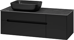 Misty Мебель для ванной Роял 120 подвесная черная матовая – фотография-5