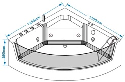 Grossman Акриловая ванна GR-13513-1 135x135 с гидромассажем – фотография-7