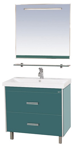 Misty Мебель для ванной Джулия QVATRO 90 2 ящика зеленая – фото-1