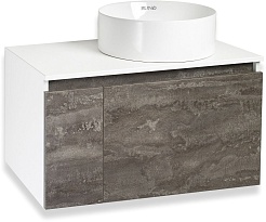 Runo Тумба с раковиной Бари 80 Palla подвесная железный камень/белая – фотография-1