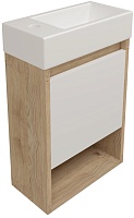 Teymi Тумба с раковиной Nura 37 L подвесная дуб/белый