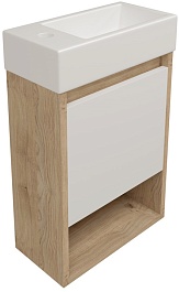 Teymi Тумба с раковиной Nura 37 L подвесная дуб/белый – фотография-1