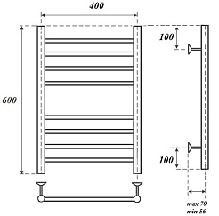 Point Полотенцесушитель водяной П8 400x600 PN10146S хром – фотография-3