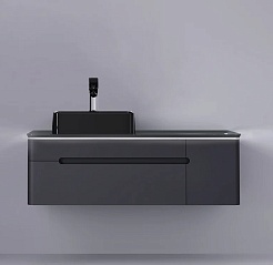 Jorno Тумба под раковину Shine 120 подвесная антрацит Shi.01.120/P/A – фотография-2