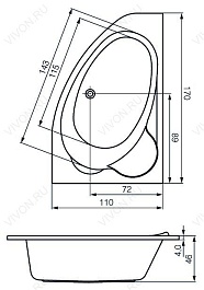 Cersanit Акриловая ванна "Calabria" (R) – фотография-3