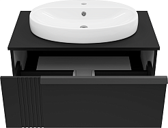 Brevita Мебель для ванной Savoy 80 подвесная черная матовая – фотография-5