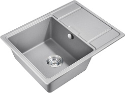 Milacio Мойка кухонная Navarra 65 Cuarzo серая металлик – фотография-1