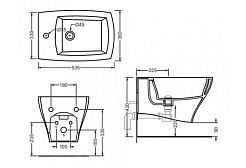ArtCeram Биде подвесное Jazz JZB001 черное с белым – фотография-2