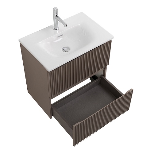BelBagno Тумба с раковиной Uno mini 70 подвесная Бежевый матовый с раковиной BB-8099-3-70 – картинка-7